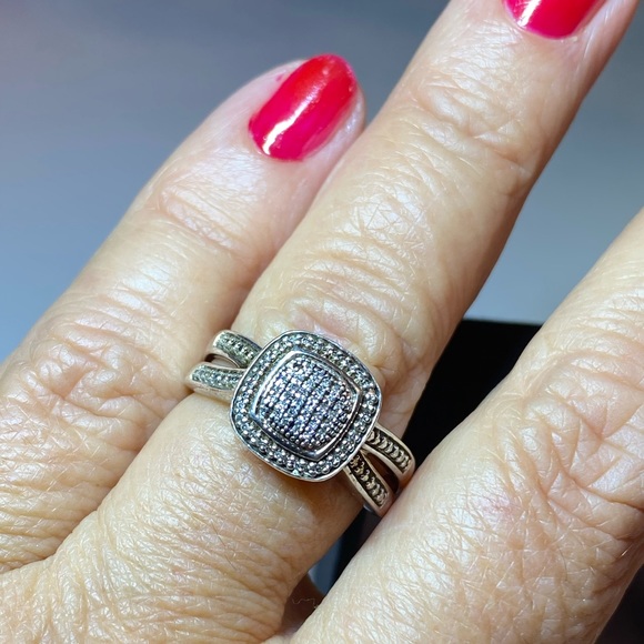 Paved Diamond Sterling Silver Ablion design Ring